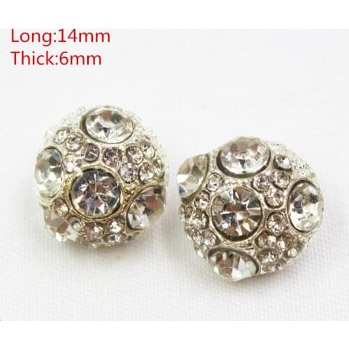 1651828,1pcs/Lot 14mm Rhinestone inlaid metal buttons flower Clothing accessories Jewelry Accessories diy