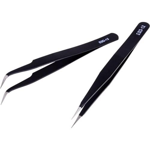 2Pcs Anti-static Elbow And Straight Stainless Steel Tweezers Cake Mold Sugarcraft Tool For Kicthen Bakeware Decoration