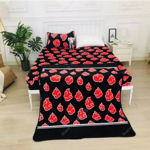 200x150cm Anime Hokage Akatsuki Blanket Mat Soft Warm Coral Fleece Throw Home Plush Bedroom Sheet Cosplay Winter Children