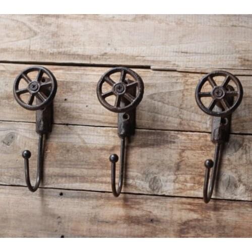 3Pieces/Lot H:13.5CM LOFT Industrial Retro Style Cast Iron Wall Hook Clothes Hooks Decorative
