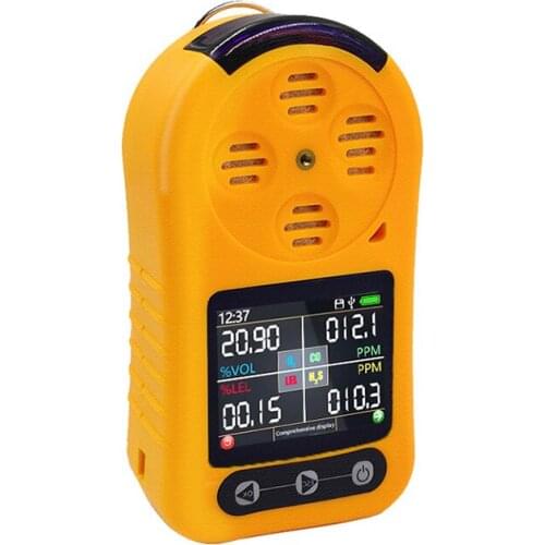 4 in 1 Portable Gas Detector O2 CO H2S Combustible Gas Monitoring