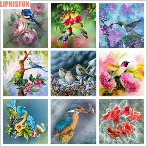 5D DIY Diamond Embroidery Diamond Painting Full Square/Round Resin Cross Stitch Home Decor Bird Flower