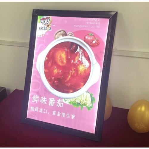 8PCS X Wall Mounted Ultra Thin 500MMX700MM Black Snap Open Aluminum Frame LED Illuminated Menu Panel Light Box For Restaurant