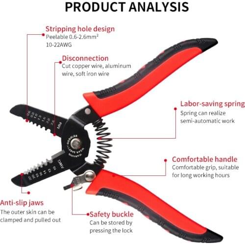 9 in 1 Pliers Hand Tool Wire Stripper Wire Cable Cutter Plumbing Electrical Cable Stripper Wire Cutting Scissor Cable Cutter