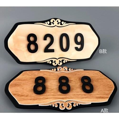 9x18cm Acrylic Hotel Room Number Plate Customized Room Tips Signs Office Signs Creative Stickers