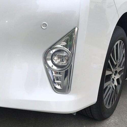 ABS Chrome For Toyota Alphard 2016 2017 2018 Accessories Car Front Fog Lampshade Cover Frame Cover Trim Sticker Car Styling 2pcs