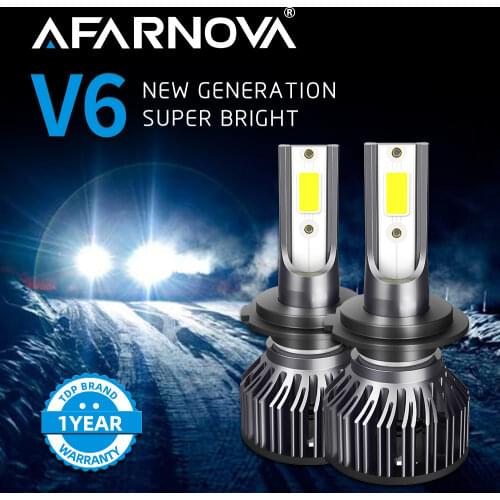 Afarnova H7 Led Headlight H4 Car Light Automotive LED Headlamps 9005 9006 12v High Brightness Bulbs H8 H9 H11 Fog Lamp Fan 6000K