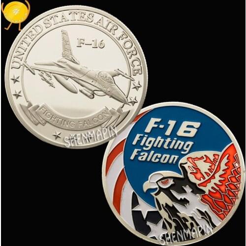 US General Dynamics F-16 Fighting Falcon Commemorative Coin Air Force Main Fighter Main Fighter Coins Collectibles Freedom Eagle
