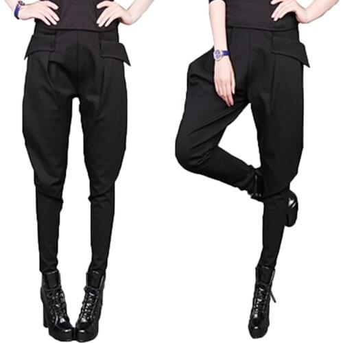 Harem Pants Women 2020 Spring Autumn High Waisted Black Pants Trousers Ladies Elegant Skinny Pants Plus Size Breeches 4XL W676