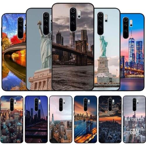 New York City black Silicone Phone Case For Redmi note 9 8 7 Pro S 8T 7A Cover