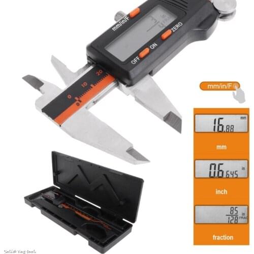 Stainless Steel Digital Caliper 150mm 6 inch Fraction / MM / Inch High Precision LCD Electronic Vernier Caliper