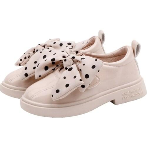 CNFSNJ new Princess Girls Shoes PU Leather With Bowtie Big Butterfly-knot Kids Flat Children Party Wedding Shoes 26-35