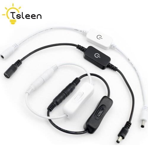 Cheap DC12-24V In-Line Switch Cable Male Female Wire Power Adapter With ON OFF Switch For CCTV Camera LED Strip Light Switch