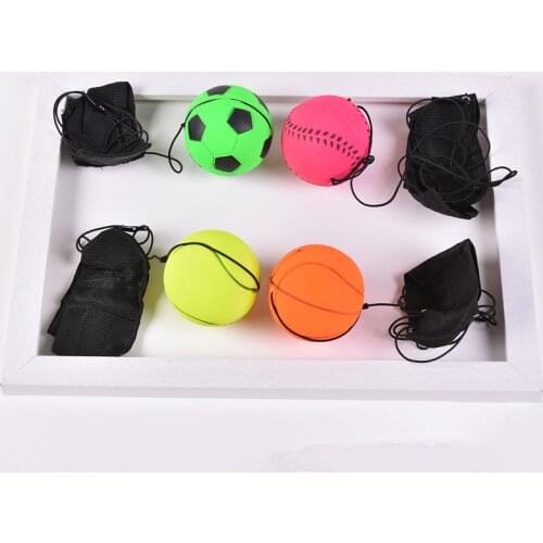 Kids Toys Bouncy Finger Band Ball Elastic Rubber Ball For Wrist Exercise Hand Finger Stiffness Relief Wrist Bounce Ball