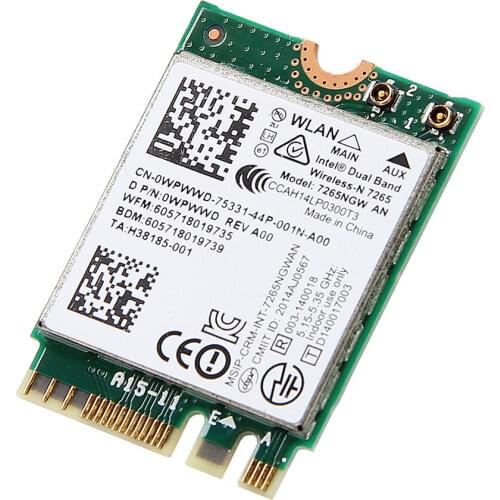 For Dual Band 2.4G/5G Wireless-N Intel 7265 7265NGW AN NGFF Wifi + Bluetooth 4.0 wireless card 300M