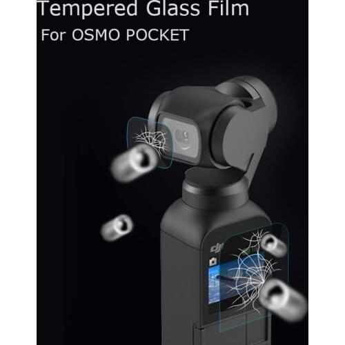 For OSMO Pocket Handheld Gimbal Accessories 1/2/3 Sets DJI OSMO Pocket Tempered Glass Screen Protector Film+TPU Lens Film