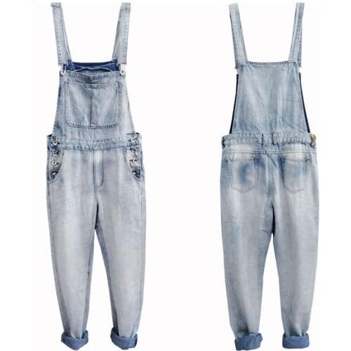 Summer Thin Jeans Men Overalls Bib Denim Jumpsuits Workwear Cargo Pants Hip Hop Blue White Casual Trousers Large Size S - 5XL