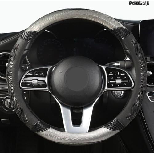 FUZHKAQI Microfiber Leather Car Steering Wheel Cover For Kia Ceed Rio 3 4 Sportage Sorento Cerato Optima Picanto KX K