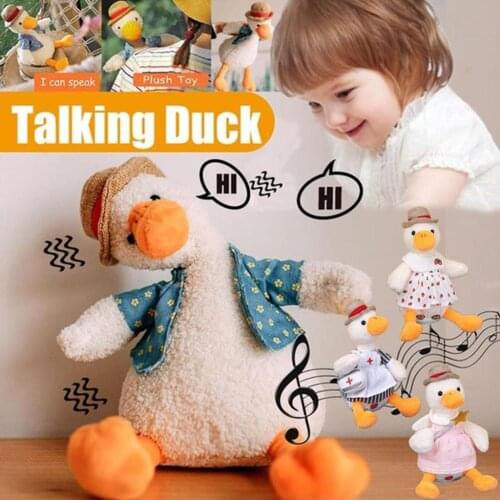 Talking Duck Speak Talk Sound Record Repeat Repeats What You Say Stuffed Plush Animal Kawaii Duck Toy for Children Kids Gift