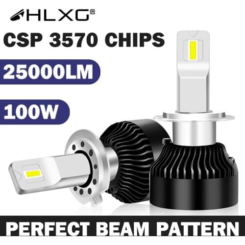 HLXG motorcycle led light 25000LM canbus headlight bulb CSP 3570 9005 9006 HB3 HB4 H1 H8 H9 H11 lamp 12V h7 hir2 9012 car h4 LED