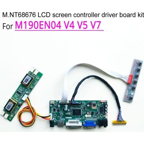 For M190EN04 V4 V5 V7 19" 1280*1024 CCFL LVDS 30Pin DVI VGA M.NT68676 display controller drive card LCD monitor panel kit