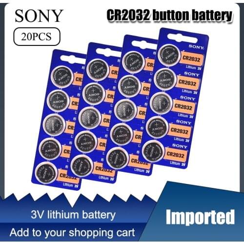 20pcs FOR SONY Original CR2032 DL2032 ECR2032 BR2032 2032 CR 2032 3V Lithium Button cell Coin Battery Long Lasting for Watches