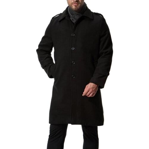 Winter new male long thick jacket Men trench coat trend cashmere jackets Single-breasted woolen windbreaker mens Lapel Overcoat
