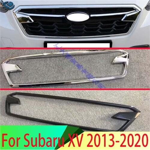 For Subaru XV 2018 2019 ABS Chrome Front Center Mesh Grille Grill Cover Radiator Strip Trim Decoration Car Styling