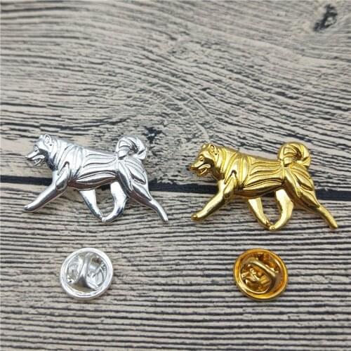 New Alaskan Malamute Brooches and Pins Trendy Animal Metal Suit Brooches Men Fashion Pet Jewellery