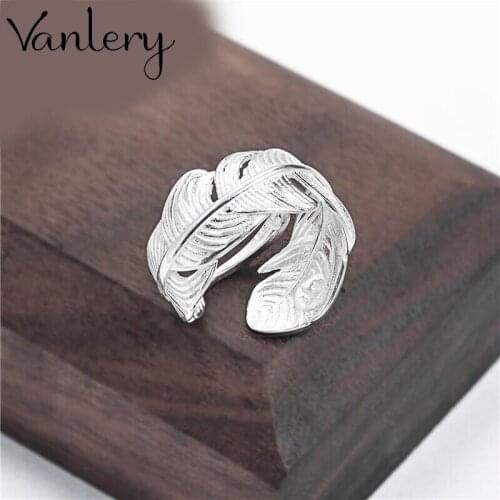 Charming Original Design Bohemian Feather Rings For Women Fashion Open Finger Rings Female Boho Jewelry 2021