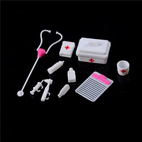 One Set Doll Accessories Toy medical kit Supplies Doll Pet Toys For doll Baby Toys gift Doll House Decoration