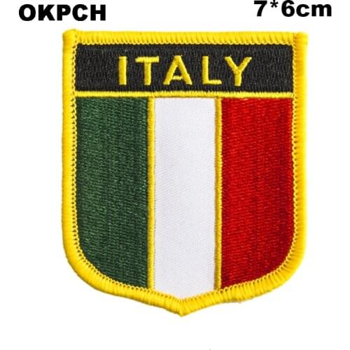 Italy Flag embroidery patches iron on transfer patches set sewing applications for clothes in Home&Garden PT0206-S