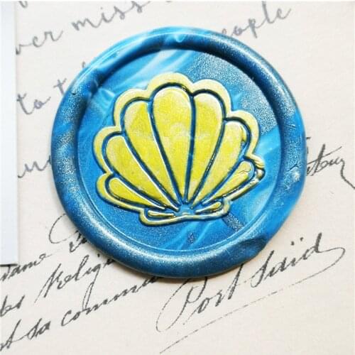 Shell seal wax stamp sea shell stamps Retro Wood wax Stamp Sealing Wax Seal Stamp Wedding Decorative sealing Stamp wax seals
