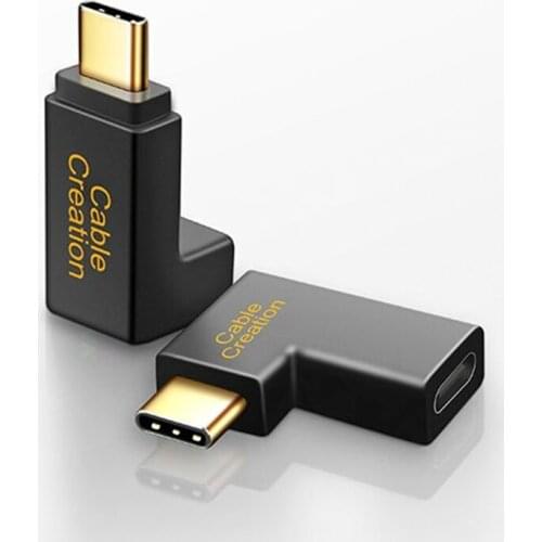 USB 3.1 Type C Male to Female Adapter,Right&Left Angled 90 Degree USB C Extension Adapter (3A/10G) for MacBook/Pro Galaxy S10/S9