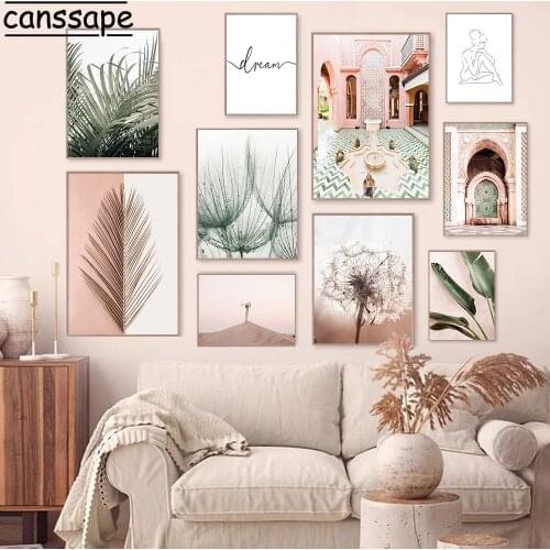 Landscape Posters And Prints Leaves Dandelion Painting Plant Poster Lines Print Nordic Wall Pictures For Living Room Decoration