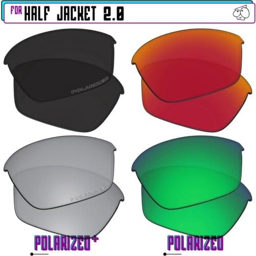 EZReplace Polarized Replacement Lenses for - Oakley Half Jacket 2.0 Sunglasses - BkSrP Plus-RedGreenP
