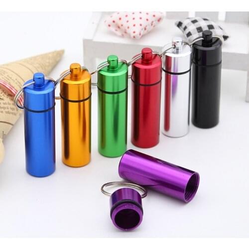 Portable Multifunction Keychain Medicine Storage Container Key Holder Aluminum Case Pillbox Health Care Pill Bottle Keyring