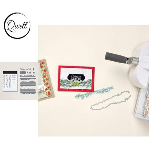 QWELL Lace Vine Border Fruits Light Hats Clear Stamps Cutting Dies Blessed Words DIY Scrapbooking Craft Album Cards 2021 New