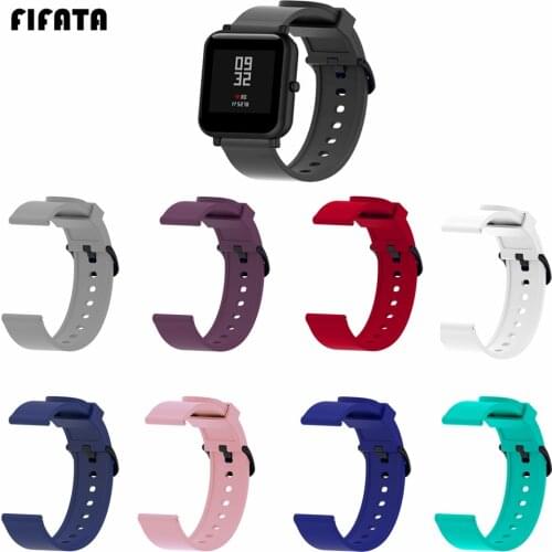 FIFATA 20mm Silicone Watch Strap For Garmin Vivoactive3 Replacement Bracelet Band For Xiaomi Huami Amazfit Bip Youth Smartwatch