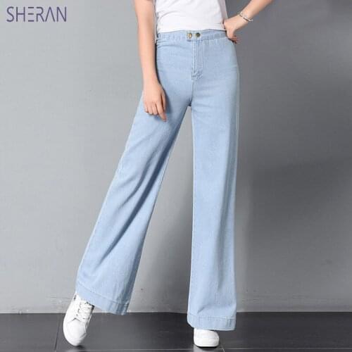 High Waist Loose Jeans For Women 2020 New Jeans Woman Trousers Blue Retro Simple Plus Size Denim Female Casual Wide Leg Pants