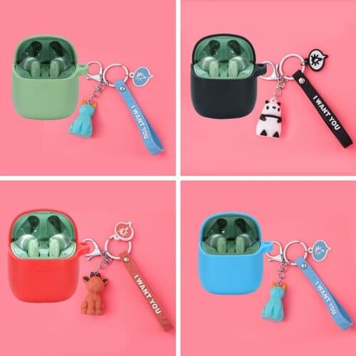 Silicone case for JBL tune 220 Case cute panda cartoon Avocado keychain Silicone Earphones Cover Case for JBL t220 225 case
