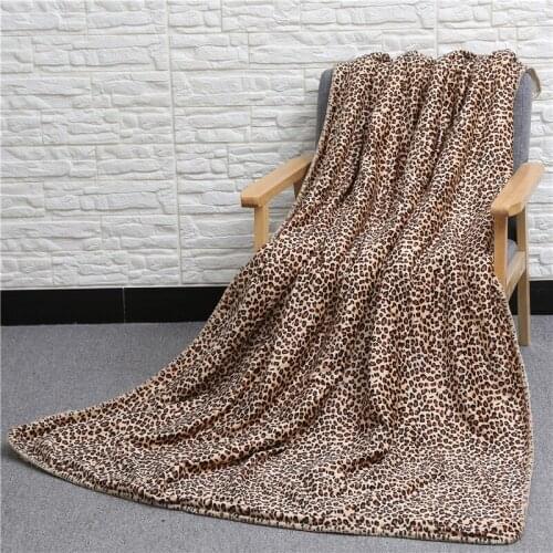 Super Soft Leopard Pattern Double Layer Blanket Air Condition Quilt TV Sofa Gift Design Children Soft Coral Fleece Blanket