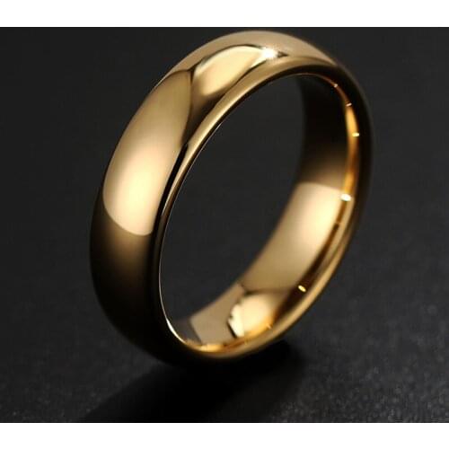 Yanleyu Simple Basic Plain Ring 18K Gold Fine Jewelry 5mm Width Wedding Band Engagement Rings for Women and Men PR427