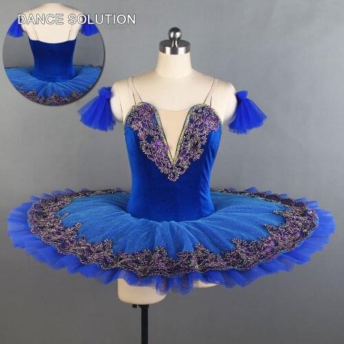 Royal Blue Pancake Tutu Velvet Bodice Ballet Dance Tutus Woman & Girl Stage Solo Costume Ballerina Professional Tutu BLL089