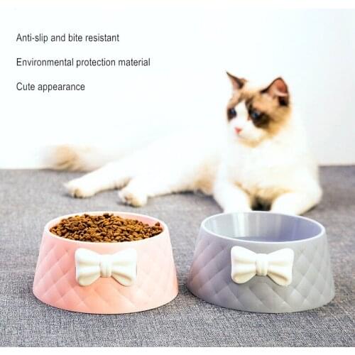 Pet Dog Feeding Food Bowls Puppy Lovely Bowknot Feeder Dish Cat Water Drinking Bowl INS Cute Butterfly Pets Bowls
