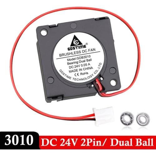 20 PCS 3010 30x30x10mm DC 24V 2Pin Dual Ball Ventilation Axial Blower Fan Brushess Cooling Cooler Turbo Fan for 3D Printer Part