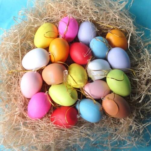 20Pcs Eggs Toy Mini DIY Graffiti Plastic Easter Simulation Eggs for Holiday Decor