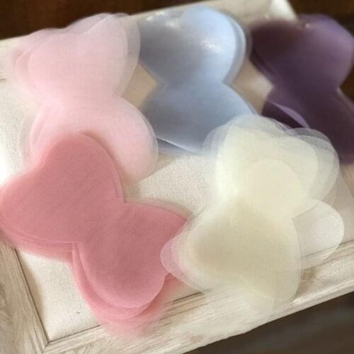 25pcs Bronzing Organza Stain Ribbon Bow Patches DIY Handmade Hairpin Materials Bow Flower Craft Decoration Accessories