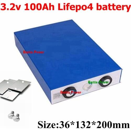 3.2v 100Ah lifepo4 battery cell 3.2v lithium rechargeable battery for DIY 36V 48V 400AH 200AH AGV Solar Wind Power System