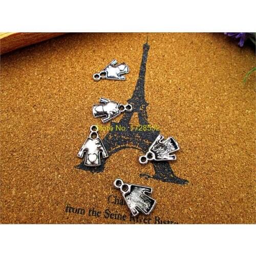 40pcs heart coat charms silver tone coat charms pendants 20X14mm